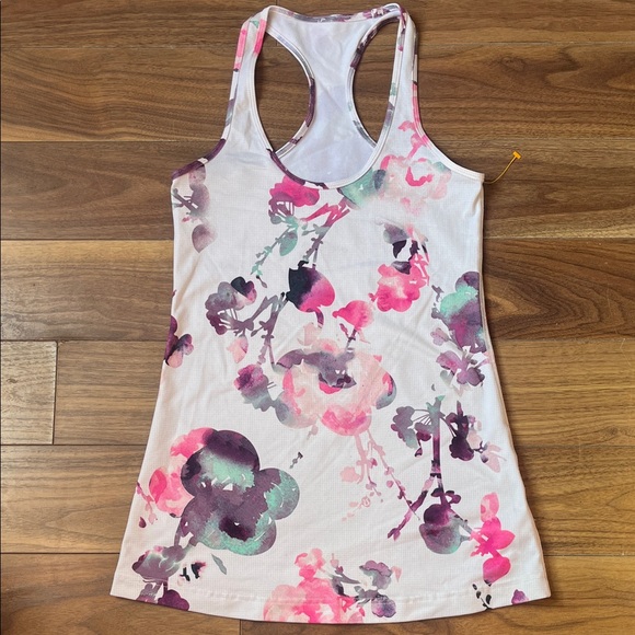 lululemon athletica Tops - Lululemon Athletica Floral Tank Top - Pink Purple White Gym Exercise